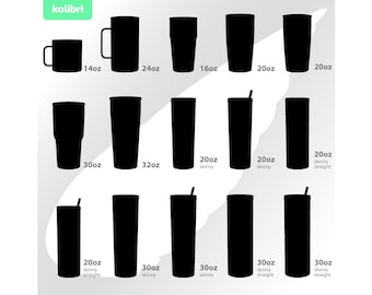 Tumbler svg – Tumbler silhouette – Tumbler clipart – Skinny cup svg – Straw svg – Tumbler template png – eps, png, dxf, pdf, svg for cricut