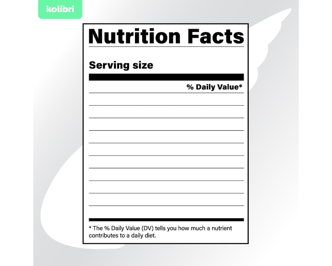 Nutrition Facts Svg Nutrition Svg Nutrition Facts Clipart