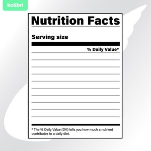 Valeur nutritive svg - Nutrition svg - clipart valeur nutritive - valeur nutritive svg - modèle vierge d'étiquette svg - eps png dxf pdf, svg pour cricut