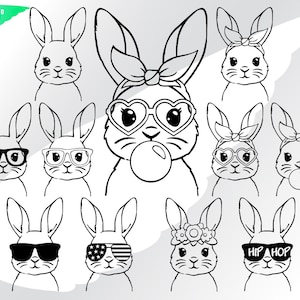 outline bunny svg