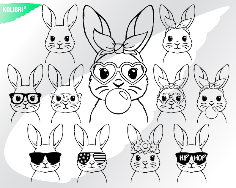 outline bunny svg