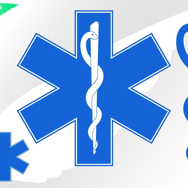 Star of life svg – Star of life clipart – Emergency svg – Blue star svg – Med snake svg – eps, png, dxf pdf svg for cricut