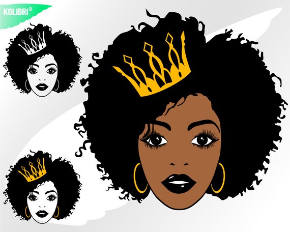 Download Black Queen Svg Crown Svg Black Woman Svg Woman Clipart Etsy
