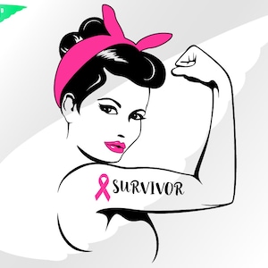 Rosie svg – Rosie Survivor svg – Rosie the Riveter svg – Rosie clipart – Pink bandana svg – Pink Rosie svg – eps, png dxf pdf svg for cricut