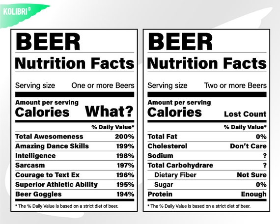 Beer Nutrition Facts T-Shirt Beer Nutrition Facts T-Shirt