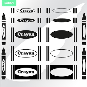 Crayon svg – Crayon clipart – Teacher svg – Grade school svg – Crayon monogram svg – Crayon wrapper svg – eps png, dxf, pdf, svg for cricut