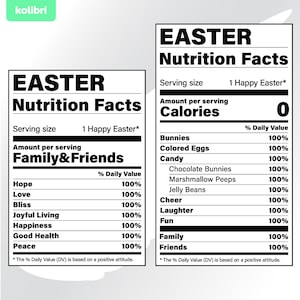 Pâques svg – Valeurs nutritives svg – Nutrition svg – Pâques faits clipart – Joyeuses Pâques svg – étiquette svg – eps, png, dxf pdf, svg pour cricut