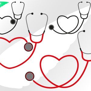 Stéthoscope svg – Love svg – Nurse svg – Heart svg – Stethoscope clipart – doctor svg – eps, png, dxf, pdf, svg for cricut, tshirt, mug