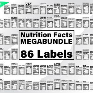 Nutrition facts svg – Nutrition svg – Nutrition facts bundle clipart – Nutritional svg – Bundle label svg – eps, png dxf pdf, svg for cricut