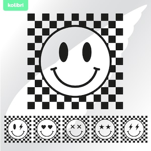 Kariertes Lächeln svg – Kariertes Muster svg – Lächeln svg – Checker svg – Lächeln Clipart – Fröhliches Lächeln png – eps, png, dxf, pdf, svg für Cricut