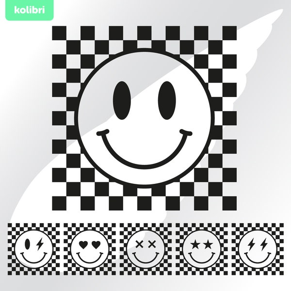 Checkered smile svg – Checkered pattern svg – Smile svg – Checker svg – Smile clipart – Happy smile png – eps, png, dxf, pdf, svg for cricut