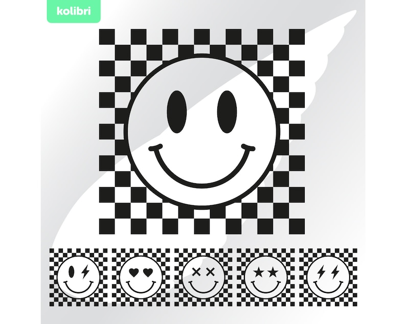 checkered smile svg