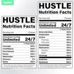 Hustle svg – voedingsfeiten svg – voeding svg – drukte feiten clipart – drukte voedingswaarde label svg – eps, png, dxf pdf, svg voor de cricut