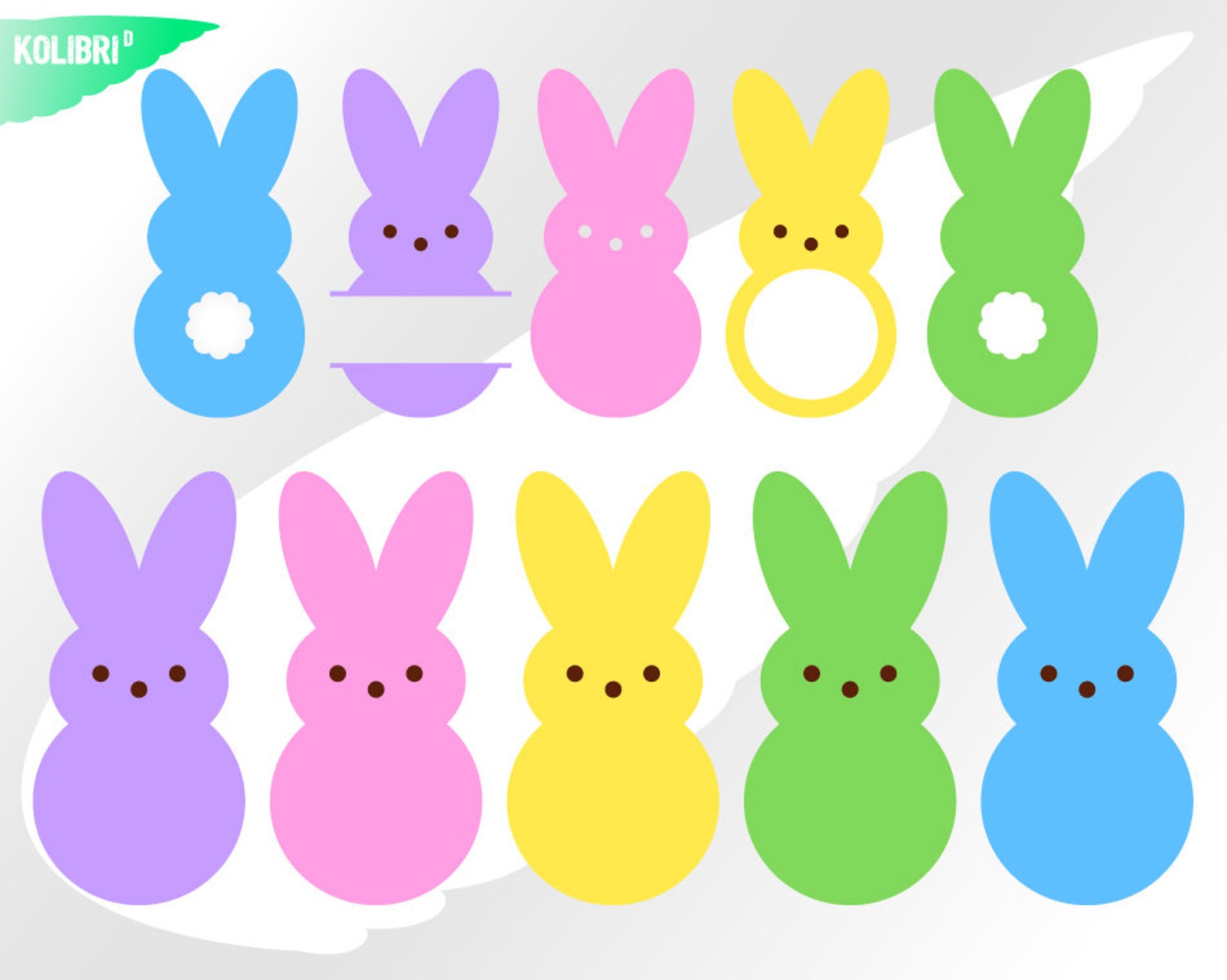 Easter Peeps Svg Easter Svg Peeps Clipart Bunny Tail Svg | Etsy