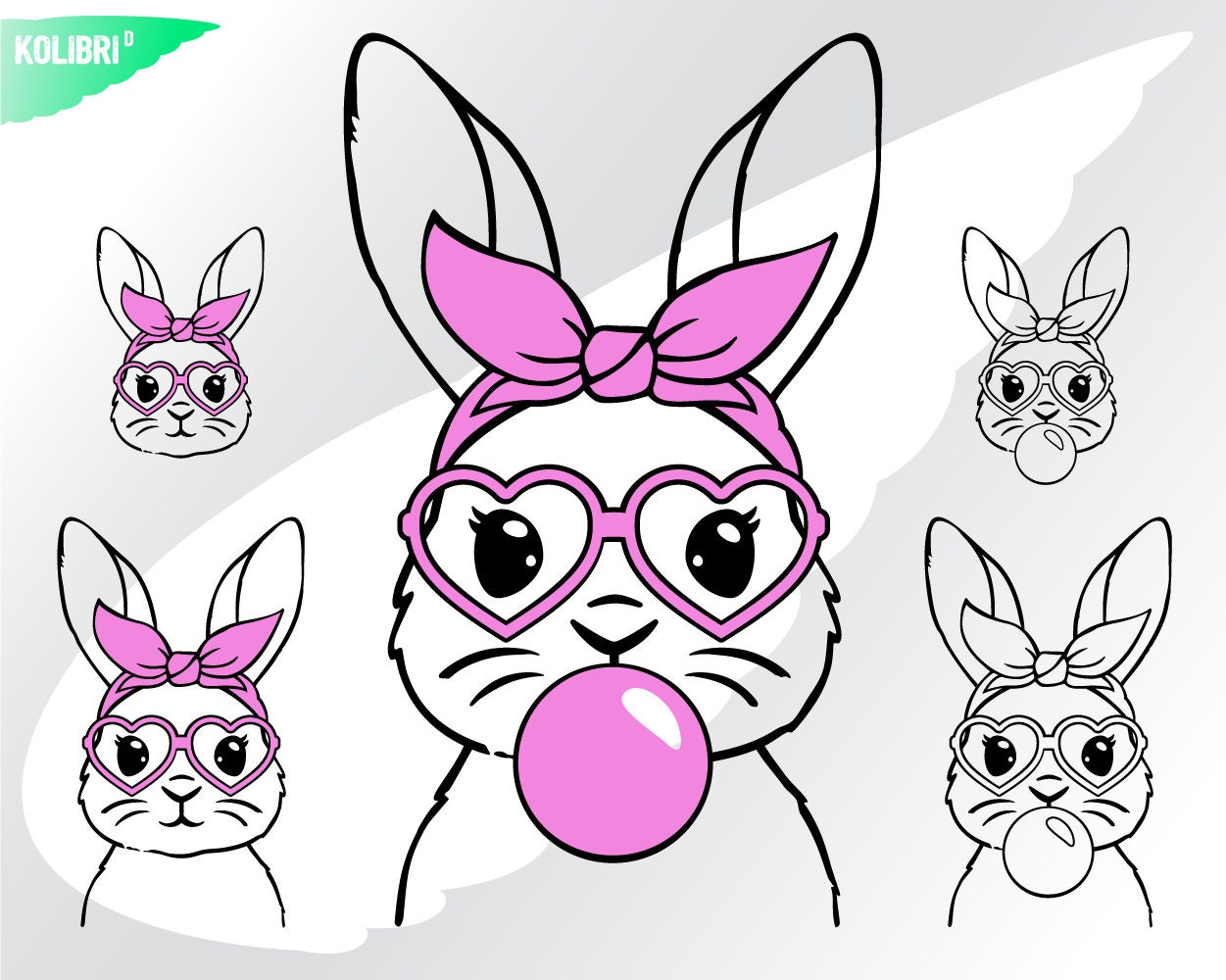 Bunny Bubblegum Svg Bunny Svg Cute Bunny Svg Heart - Etsy