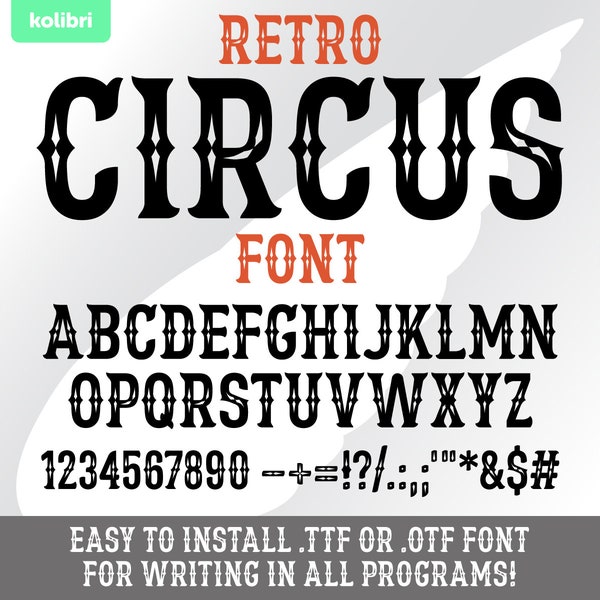 Circus font svg – Circus svg – Carnival svg – Alphabet letters svg – Installable font ttf otf – eps, png, dxf pdf, svg for cricut, procreate