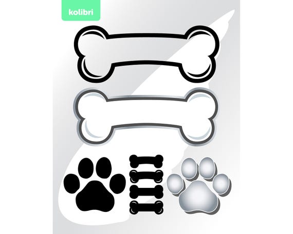 Bone svg – Bone clipart – Pet svg – Dog svg – Dog paw svg – Paw clipart – Monogram patrol svg – eps, png, dxf, pdf, svg for cricut, tshirt