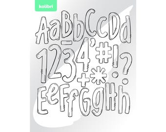 Litery Doodle png – 52 Litery Doodle sublimacja – Doodle png – Ręcznie rysowana czcionka png – Doodle sublimacja – projekt png do druku, transferu