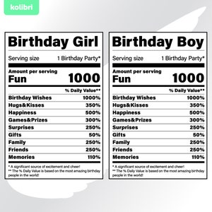 Cumpleaños svg – Datos nutricionales svg – Nutrición svg – Cumpleaños de niña svg – Cumpleaños de niño svg – Fiesta svg – eps, png, dxf, pdf, svg para cricut