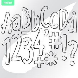 Letras doodle png – 52 letras doodle para sublimación – Doodle png – Fuente dibujada a mano png – Doodle para sublimación – diseño png para imprimir, transferir