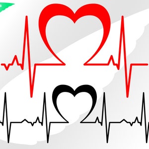 Hart ekg SVG – ekg liefde SVG – beat ekg clipart – heartbeat SVG – verpleegkundige hart SVG – leven SVG – bruid SVG – EPS, PNG, DXF PDF SVG voor cricut