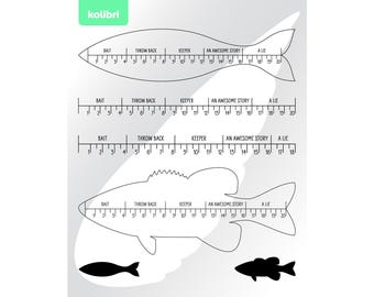 Fisherman's Ruler Svg - Fish Ruler SVG – Fishing Measurement Clipart ...
