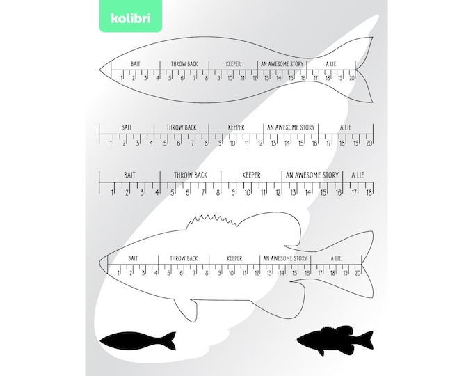Fisherman's Ruler Svg - Fish Ruler SVG – Fishing Measurement Clipart ...