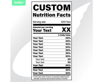 Personalized Nutrition facts svg – Custom Text – Nutrition svg – Nutrition facts clipart – Custom label svg – eps png dxf pdf svg for cricut