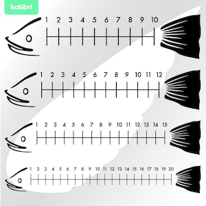 Boat Ruler fish measuring tape decal size 18, 24, 40, 48