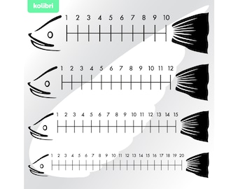 Fish Ruler Svg Fish Ruler Clipart Fish Svg Fish Clipart Fishing Svg