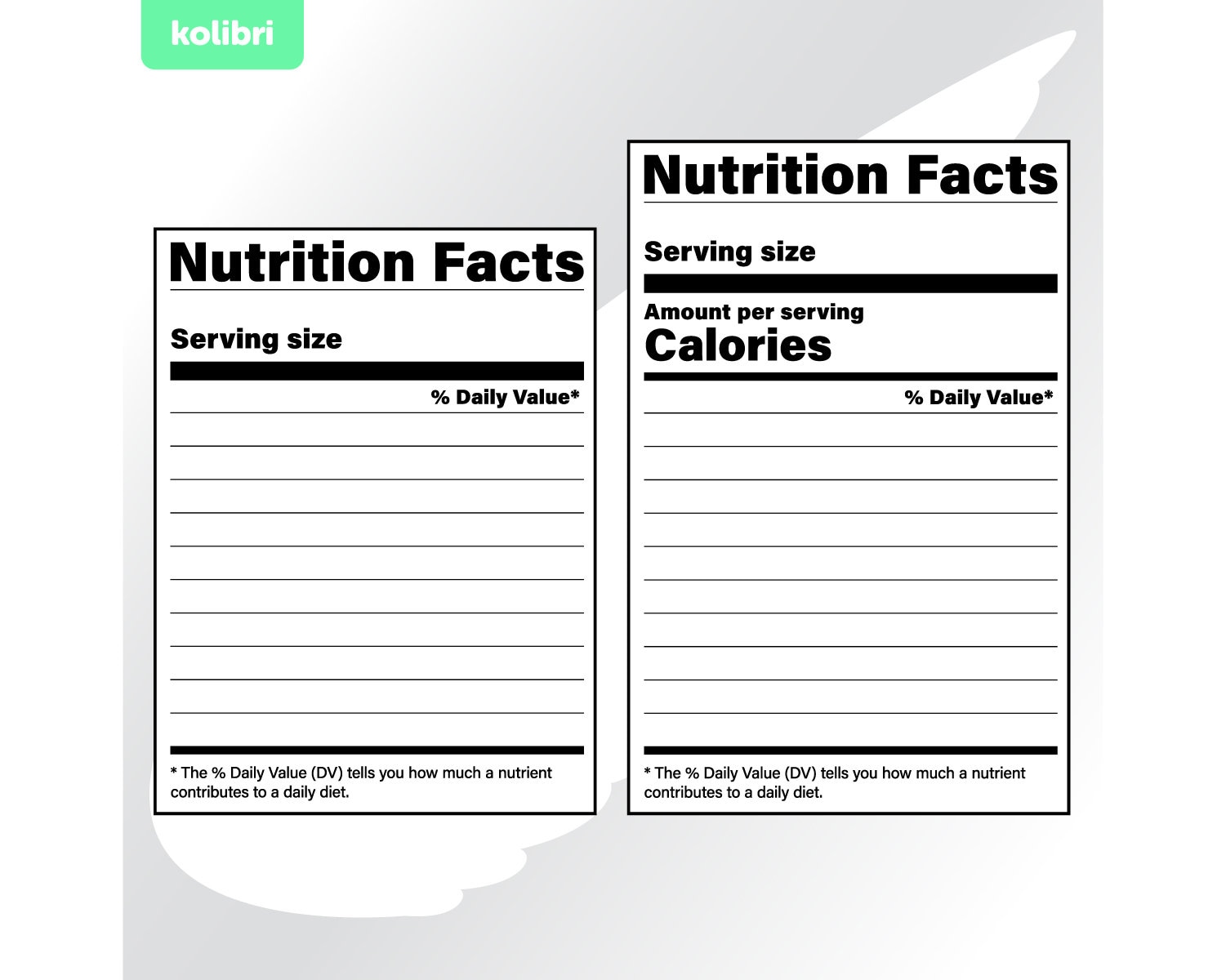 Nutrition facts template svg, clipart – Nutritional calories and  ingredients table – Blank label files – eps, png, dxf, pdf, svg for cricut