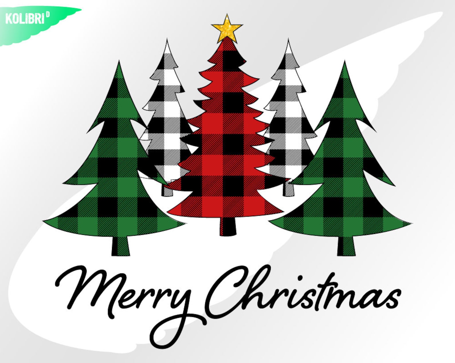 Buffalo plaid árbol de Navidad svg imágenes prediseñadas del | Etsy