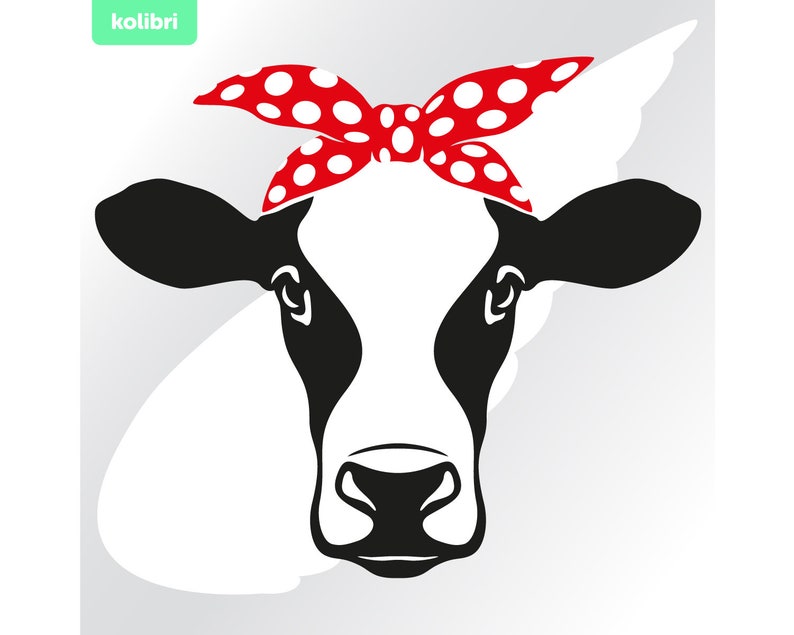 cow head bandana svg