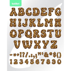 Groovy leopard letters svg – Leopard svg – Pattern letters svg – Leopard png – Alphabet groovy font – eps, png, dxf, pdf, svg for cricut