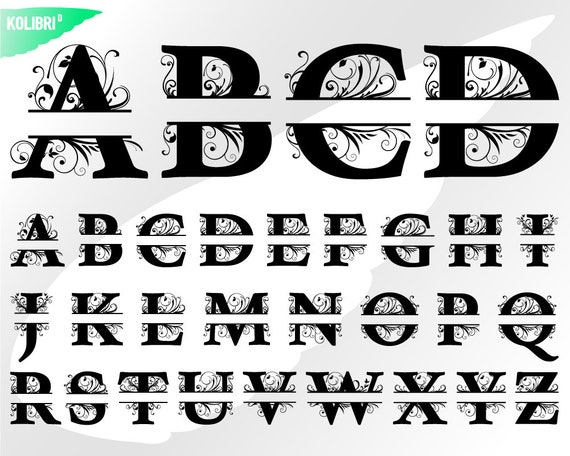 Download Split Monogram Svg Wedding Monogram Svg Alphabet Svg Etsy