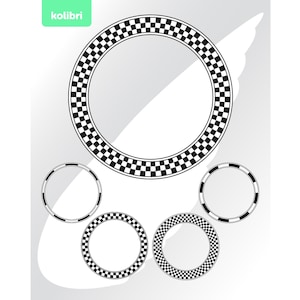Svg damier - Svg damier - Svg cadre damier - Svg rallye - Svg cercle course - eps, png, dxf, pdf, svg pour cricut