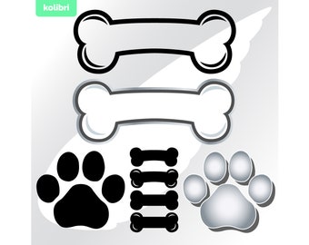 Bone svg – Bone clipart – Pet svg – Dog svg – Dog paw svg – Paw clipart – Monogram patrol svg – eps, png, dxf, pdf, svg for cricut, tshirt