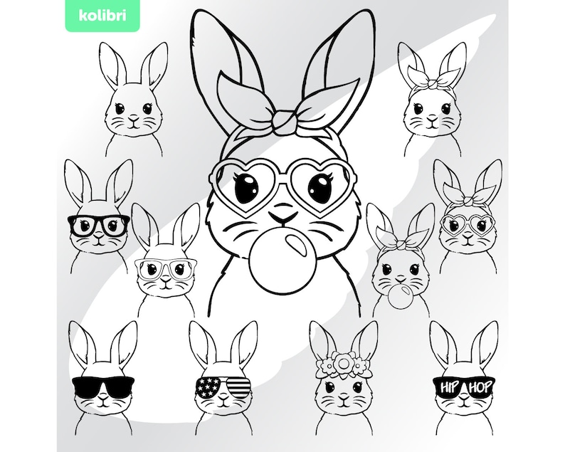 outline bunny svg