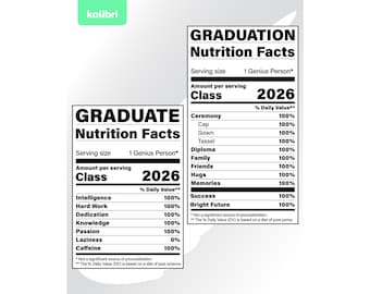 Nutrition facts graduate svg, Graduation class 2026 – eps, png, dxf, pdf, svg for Cricut, Silhouette, Cameo