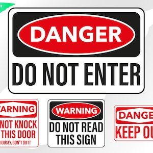 Avertissement svg - Clipart d'avertissement - Danger svg - Ne pas entrer svg - Gardez svg - Signez svg - Texte svg - eps, png, dxf, pdf, svg pour cricut