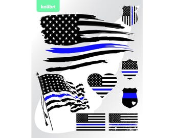 Polizeifahne svg – Polizei svg – Polizei Clipart – US-Flagge svg – Polizeizeichen svg – eps, png, dxf, pdf, svg für Cricut