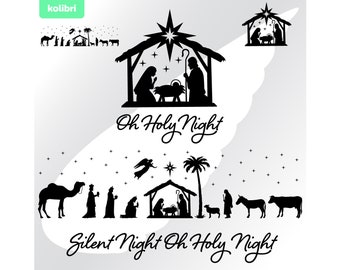 Nativity svg – Baby Jesus svg – Christmas svg – Nativity clipart – Holy Family svg – Star of Bethlehem svg – eps, png dxf pdf svg for cricut