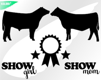 Steer svg – Steer clipart – Steer show svg – Heifer svg – Show girl svg – Monogram frame svg – Show mom svg – eps png dxf pdf svg for cricut