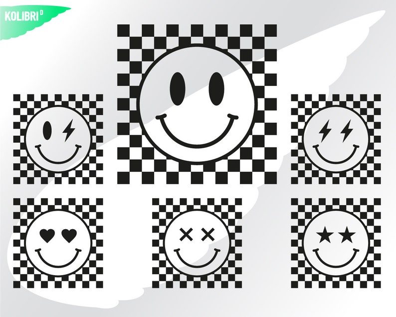 checkered smile svg