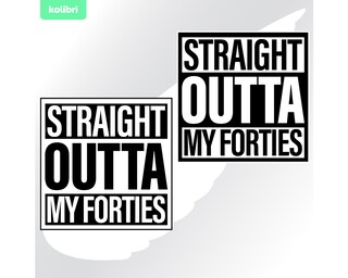 Banner 40° Compleanno Straight Outta My Thirties - Nero E Oro Con Ghirlanda 40 - Decorazioni Festa Per Uomo O Donna