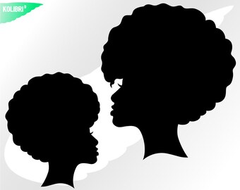 Black woman svg – Black svg – Woman clipart – Afro hair svg – Wreath Afro svg – Silhouette svg – eps, png, dxf, pdf, svg for cricut tshirt