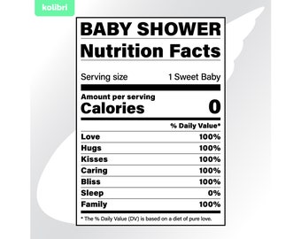 Baby shower svg – Baby svg – Nutrition facts svg – Nutrition svg – Baby shower clipart – Baby label svg – eps, png, dxf, pdf, svg for cricut