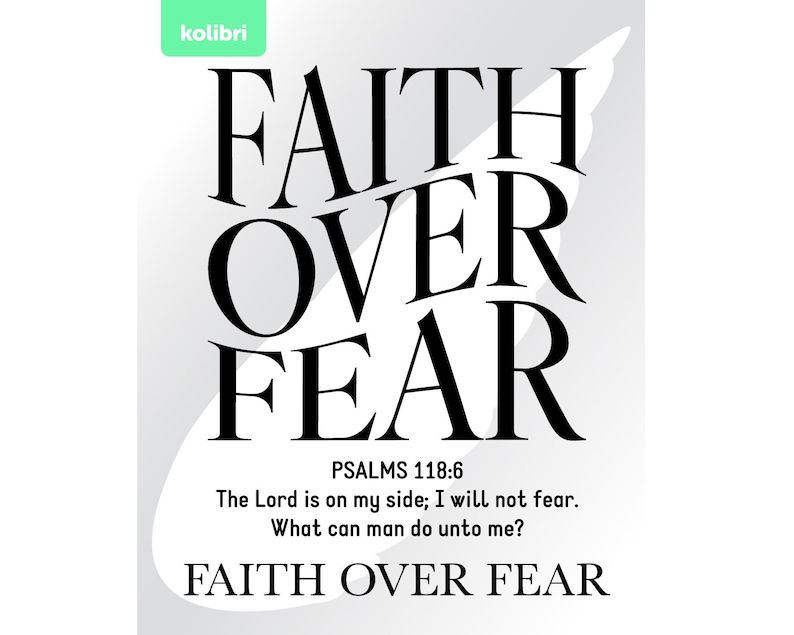 Faith over fear svg – Faith svg – Faith png – Psalms svg – Wavy svg – Faith clipart – Bible svg – eps png, dxf, pdf, svg for cricut, t-shirt image 1