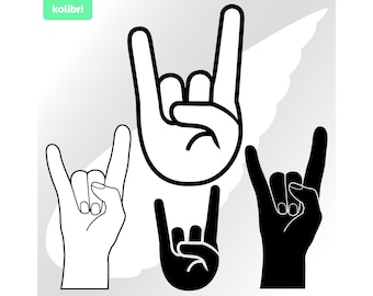 Horns svg – Horns clipart – Rock fan sign svg – Metal music svg – Emoji fingers svg – Devil hand svg – eps, png, dxf, pdf, svg for cricut
