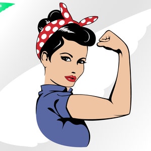 Rosie svg – Rosie the Riveter svg – Rosie png – Bandana svg – Rosie the Riveter svg – Frau svg – eps, png, dxf, pdf, svg für Cricut
